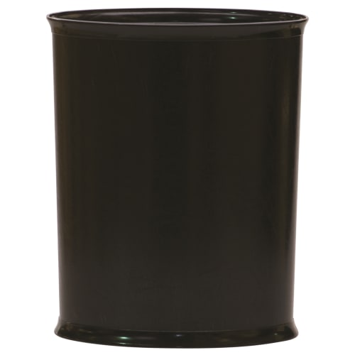 Design Line Wastebasket, 13 Quart Oval, Ignition Resistant, Black